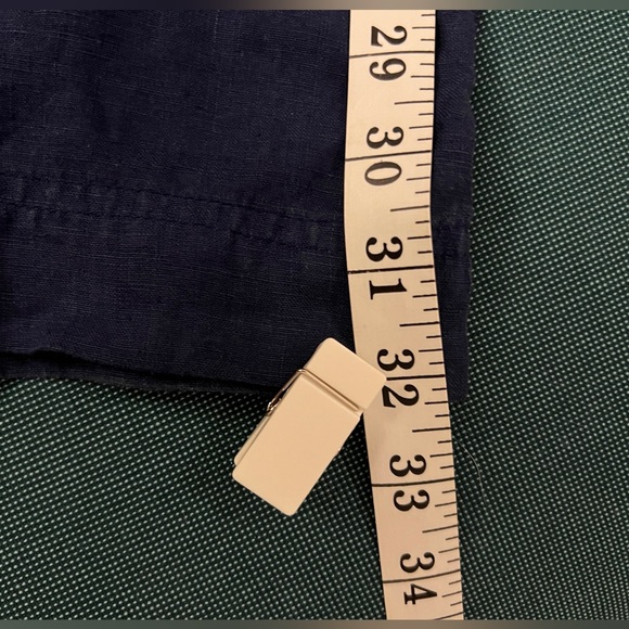 Daughters of the Liberation Blue Wide-Leg 100% Linen Trousers w/ Sailor Buttons - Picture 8 of 8